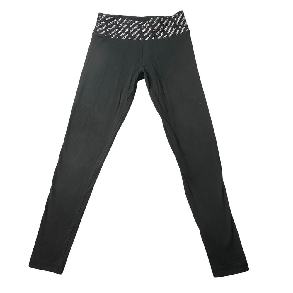Victoria Sport Leggings Womens S Black Logo Waistband Cotton Blend Athletic